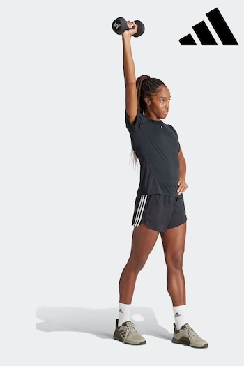adidas Enfant Black Performance Pacer Training 3 Stripes Woven High Rise Shorts (236612) | £28