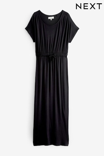 Black Short Sleeve Maxi Summer Dress (237210) | £30
