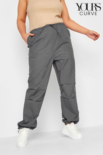 Yours Curve Grey Elasticated Waist Parachute Cargo Trousers (237682) | £33