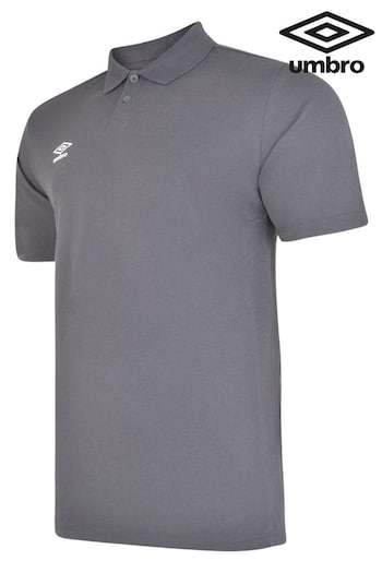 Umbro Grey Club Essential lace-up Polo Shirt (237696) | £25