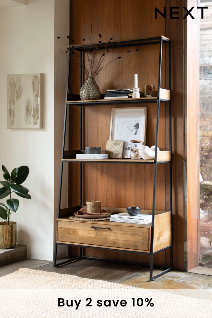 Natural Jefferson Pine Storage Ladder Shelf (238374) | £475