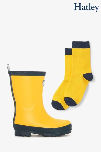 Hatley Yellow Matte Rain Wellies (238591) | £35