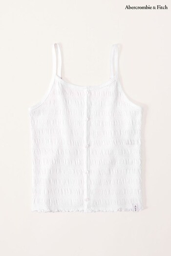 Abercrombie & Fitch Ruched Vest White Top (238836) | £15