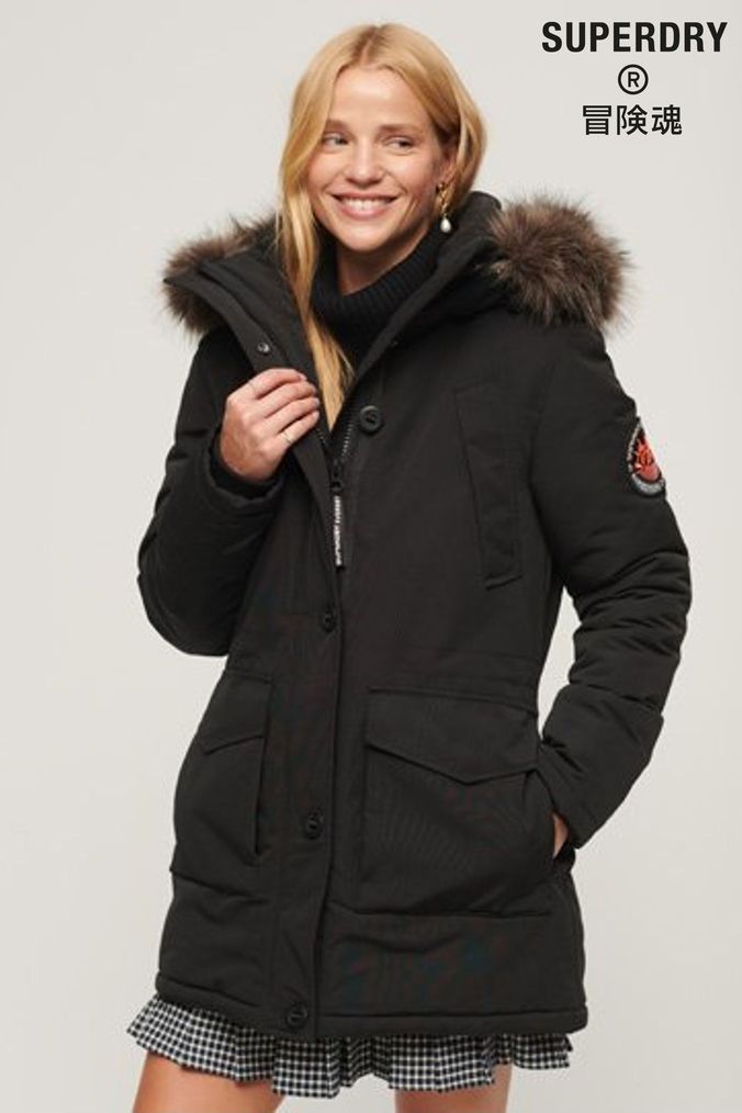 Womens grey parka coats with fur hood 2025
