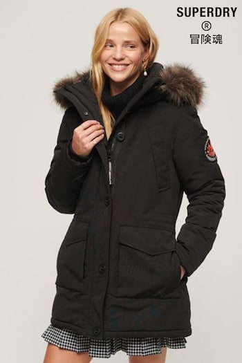 Superdry Black Everest Faux Fur Hooded Parka (238921) | £140
