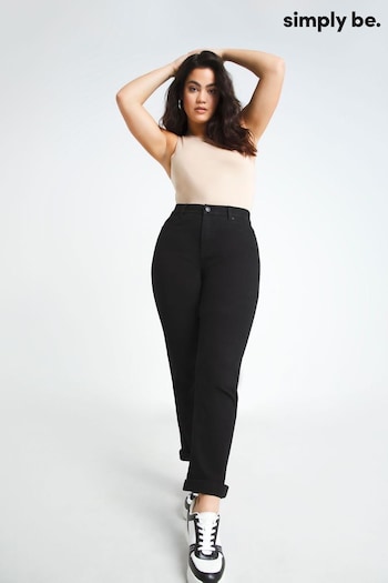 Simply Be Black 24/7 Straight Leg Jeans taljeb (238980) | £28