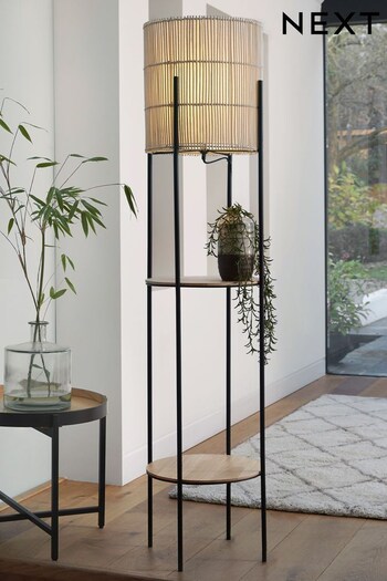 Natural Nara Shelved Floor Lamp (239677) | £170