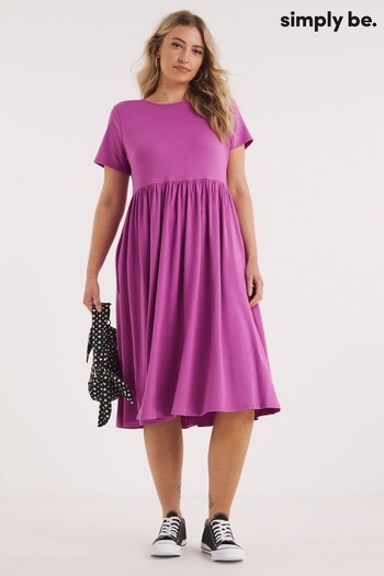 Simply Be Purple Supersoft Pocket Midi Dress (239742) | £27