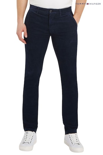 Tommy Hilfiger Blue Denton Corduroy Chino Trousers Towelling (240166) | £130