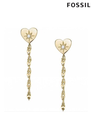 Fossil Jewellery Ladies Gold Tone Vintage Earrings (240357) | £49