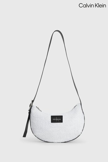Calvin Klein Sherpa Crescent White Bag (240501) | £120