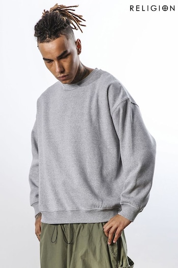 Religion Natural Relaxed Fit Soft Brushed Back Sweatshirt (240604) | £75