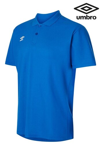 Umbro Blue Junior Club Essential Polo quadretti Shirt (240646) | £20