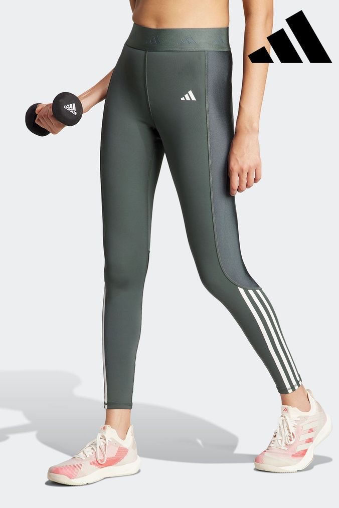 Buy Women s Adidas Green Leggings Online Next UK