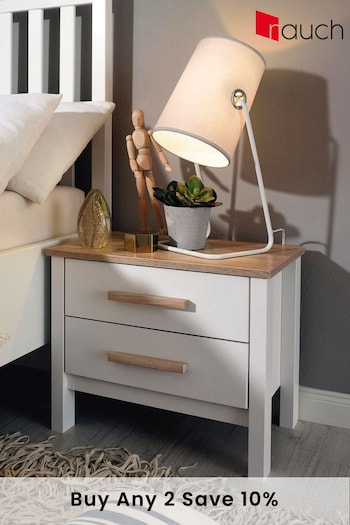 Rauch White Fargo 2 Drawer Bedside Table (241042) | £225