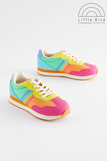 Little Bird by Jools Oliver Multi Pastel Older Colourful Rainbow Retro Runner Trainers (241427) | £30 - £34