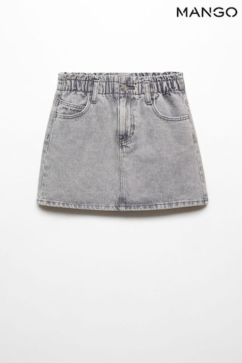 Mango Grey Denim Paperbag Skirt (241487) | £18