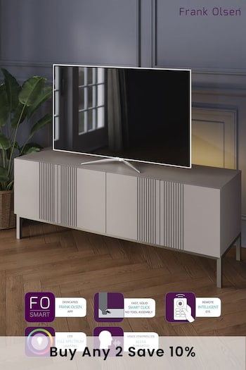 Frank Olsen Grey Iona 4 Door Large TV Unit with Smart Feature (241610) | £460