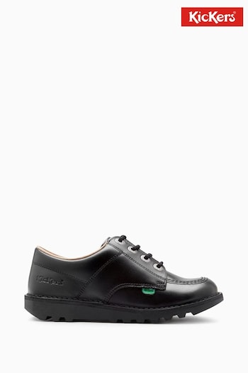 Kickers Youth  Kick Lo Leather Black Shoes Here (241676) | £65