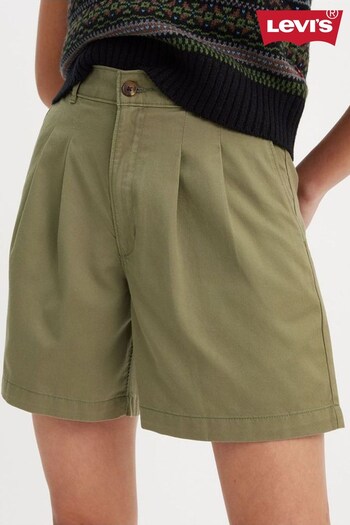 Levi's® Deep Lichen Green Pleated Tailored Shorts (242430) | £55