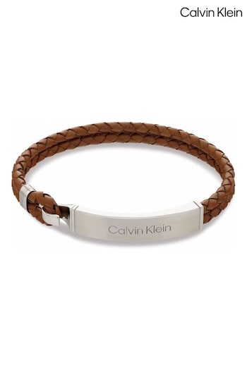 Calvin Klein Jewellery Gents Iconic For Him Braided Brown Bracelet (242625) | £79