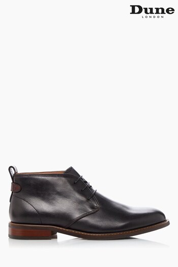 Dune London Marching Brown Leather Lace-Up Chukka Boots (242929) | £130