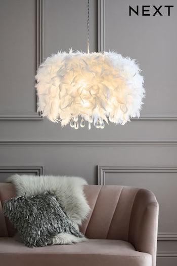 White Feather Easy Fit Lamp Shade (243283) | £50