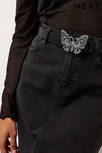 Black Butterfly Buckle Regular Belt (243470) | £16