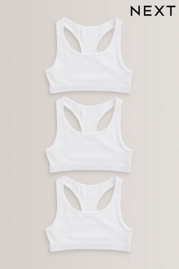 White 3 Pack Racer Back Crop Tops (5-16yrs) (243748) | £8 - £11