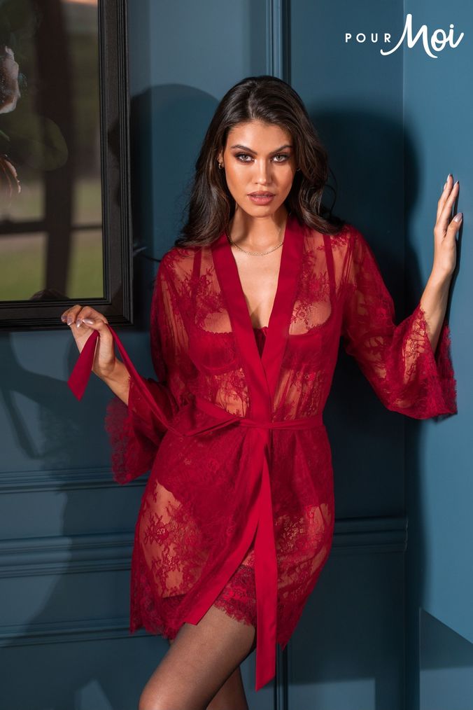 Lace store night robe
