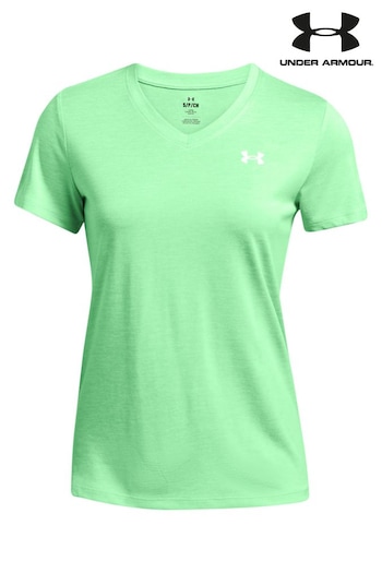 Under center Armour Lime Green Tech Twist V-Neck T-Shirt (243969) | £25