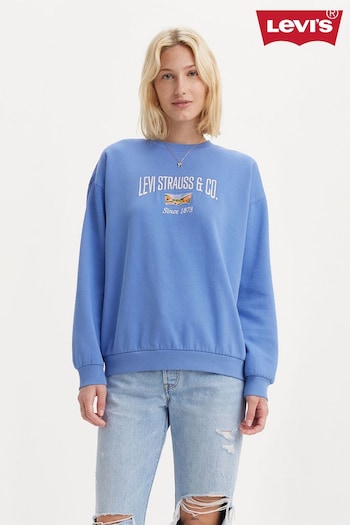 Levi's® Crew Mini BW Scenic Blue Yonder Graphic Salinas Crewneck Sweatshirt (244294) | £60