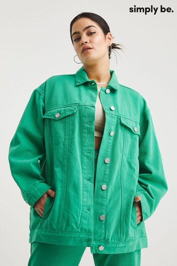 Simply Be Green Boyfriend Denim Jacket (244324) | £40