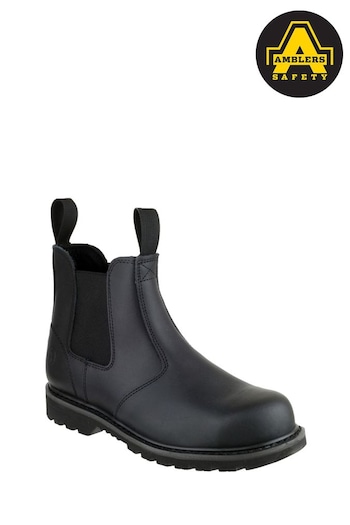 Amblers Safety Black FS5 Goodyear Welted Pull-On Safety Dealer Boots Braun (244377) | £64