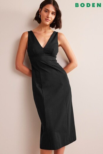 Boden Black Strappy Back Jersey Midi Dress (245035) | £95