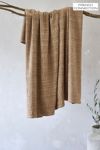 French Connection Mocha Cadley Textured Throw (245466) | £50