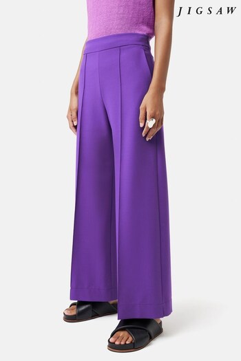 Jigsaw Purple Modern Crepe Sailor Trousers (245592) | £130
