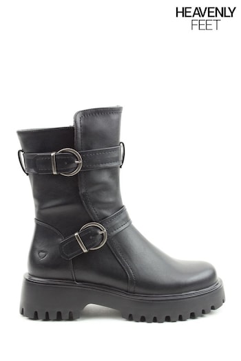 Heavenly Feet Ladies Vegan Friendly Mid Black Boots (245899) | £68