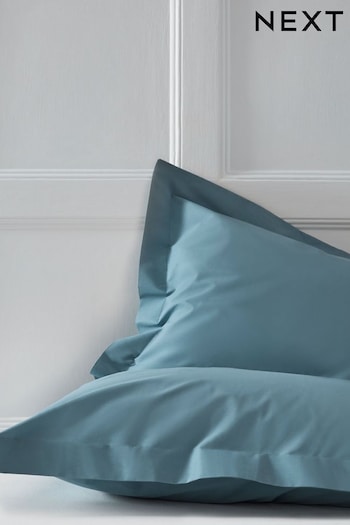 Set of 2 Blue Slate Cotton Rich Pillowcases (246194) | £7 - £9