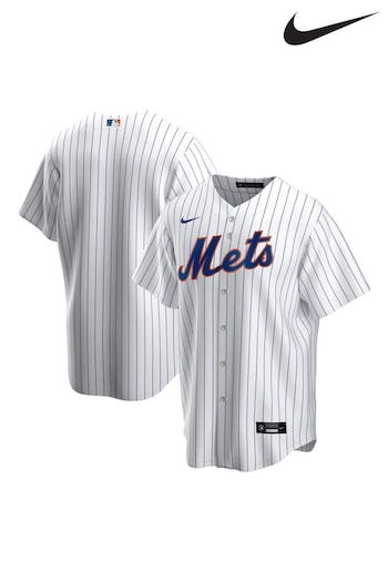 Nike White New York Mets Official Replica polo Jersey Youth (246288) | £56