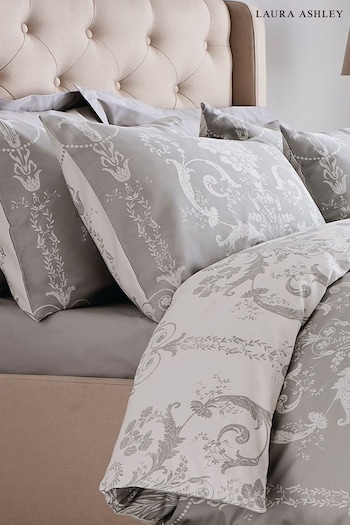 Laura Ashley Dove Grey 200 Thread Count Set of 2 Josette Pillowcases (246727) | £20