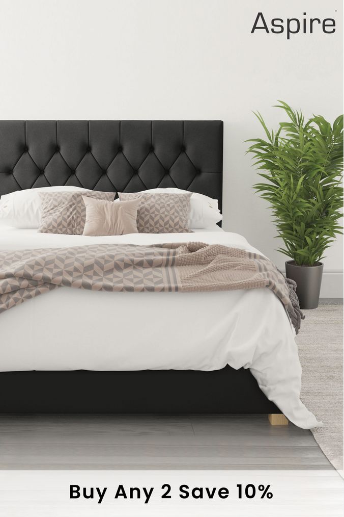 Black upholstered bed frame queen deals