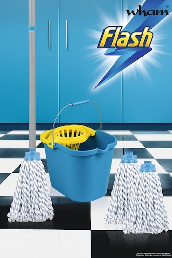 Wham Blue Flash Duo Mop With 2 Mop Head Refills And Flash Mop Bucket (246958) | £27