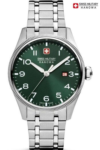 Swiss Military Gents Silver Tone Hanowa Thunderbolt Watch (247075) | £229
