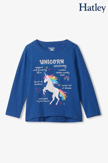 Hatley Blue Unicorn Anatomy Long Sleeve T-Shirt (247350) | £24