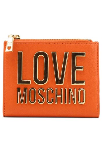 Love Moschino Orange Metallic Fastening Polyurethane Wallet with Credit Card Holder (247567) | £155
