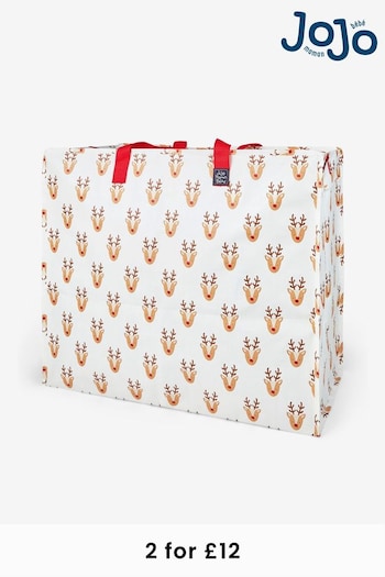 JoJo Maman Bébé Cream Reindeer Print Enormous Storage Bag (247668) | £7