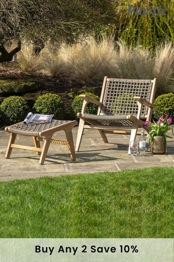 Pacific Natural Garden Sesto Lounge Chair Hocker Set (248012) | £320