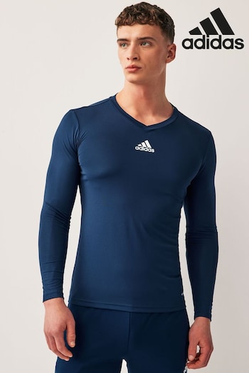 adidas butter Navy Football Teamwear Base Layer Long Sleeve Top (248348) | £20
