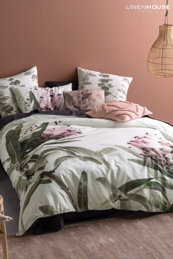 Linen House Ivory Alice Grandiflora Printed Cotton Duvet Cover and Pillowcase Set (248520) | £56 - £112